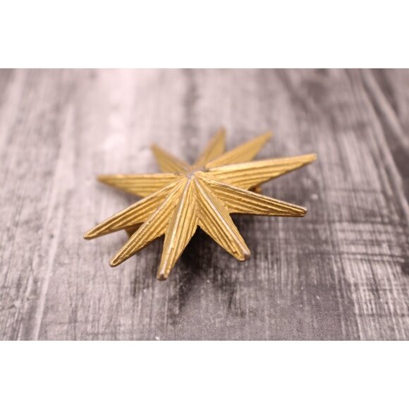 Signed AJC Starburst Brooch Pin Mid Century Modern Jewelry Texture Gold Tone Vtg - Picture 2 of 9